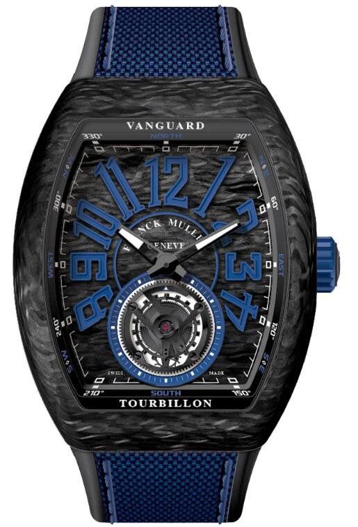 Buy Franck Muller Vanguard Tourbillon Carbon - Blue Replica Watch for sale Cheap Price V 45 T CARBON (NR) (CAR. BL BL) - Click Image to Close